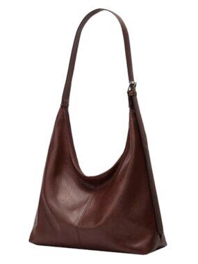 Retro Vegan Leather Slouchy Tote Bag Women Shoulder Crossbody Handbag Purse